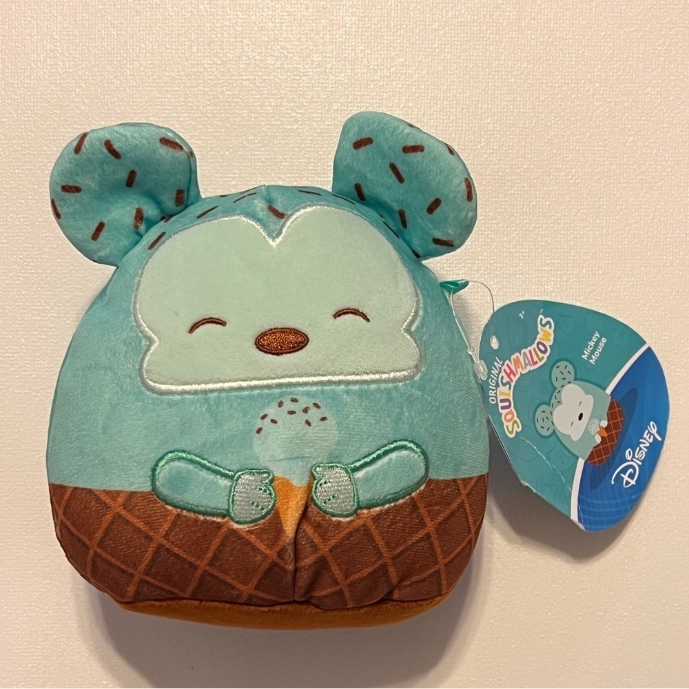 Disney Mickey Mouse Squishmallow Mystery Squad Chocolate Mint Ice Cream Plush